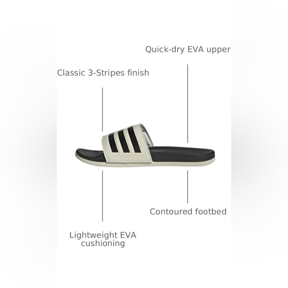 Men’s Adidas Adilette Slides Alumina / Black Size 10 NEW WITH TAGS AND BOX - Picture 9 of 15